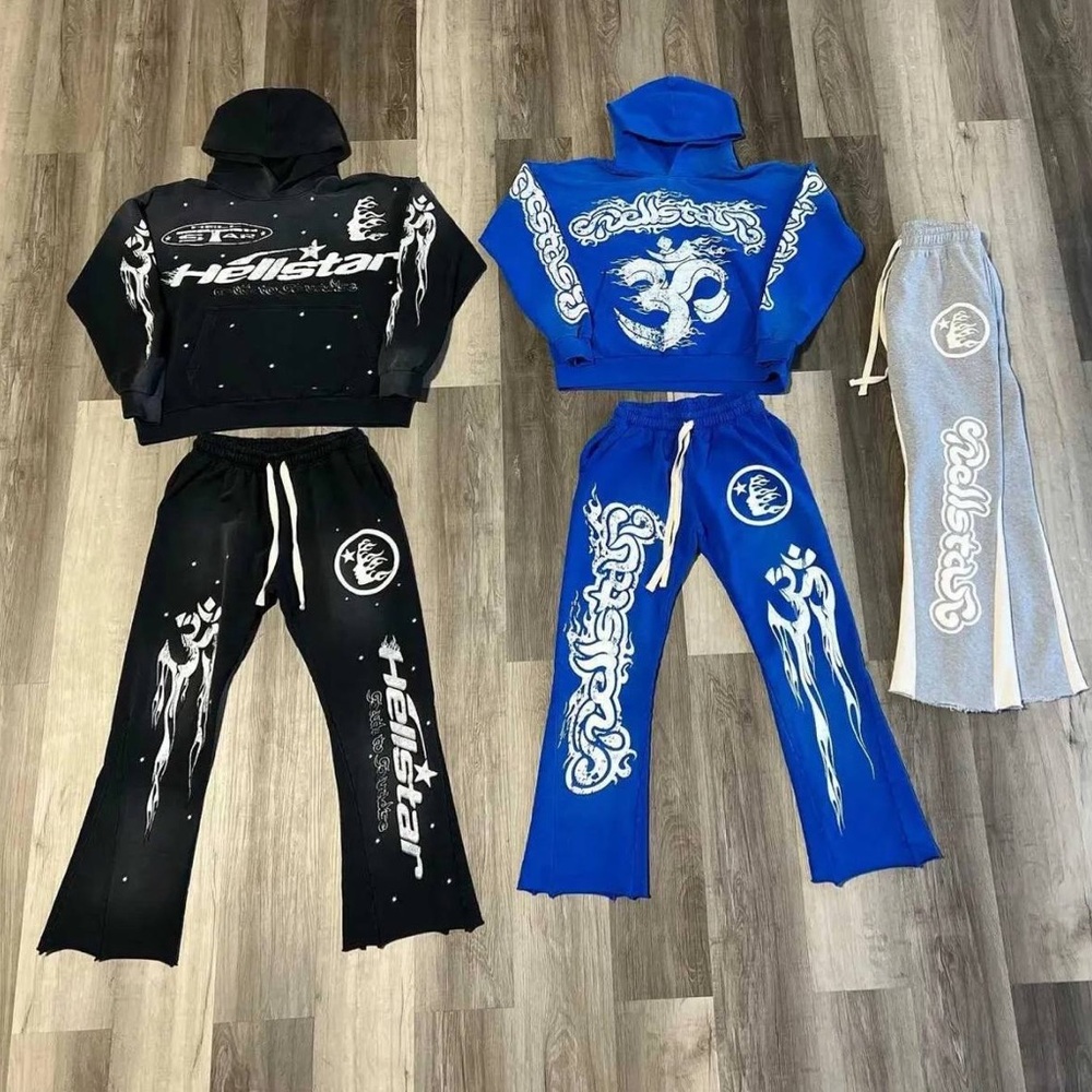 Hellstar Men’s Black and Blue Sweat Set